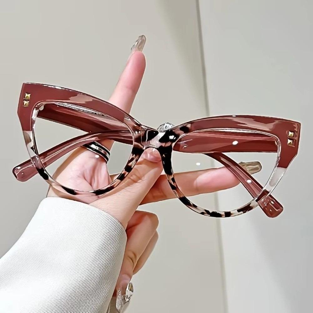 Fashion Anti-Blue Light Cat Eye Reading Glasses Luxury Unisex Far Sight Glasses Trendy Computer Glasses
