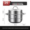 KÖBACH 2-Layer Stainless Steel Steamer Pot with Visible Lid