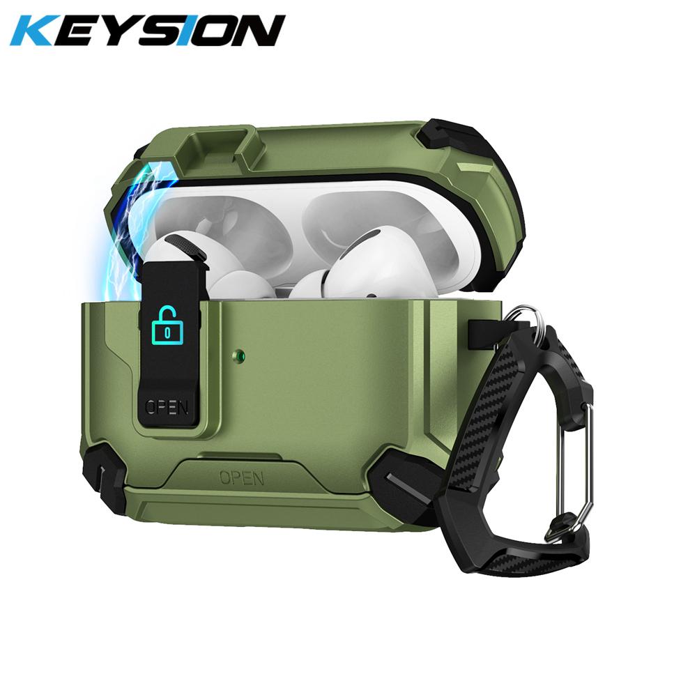 KEYSION Magnetic Automatic Switch Earphone Case for Airpods Pro 3 Pro 2 Shockproof Phone Stand Headphone Cover for AirPods 4 3 2 1