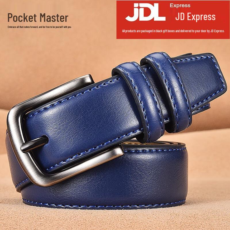 

Dou Xiaozhu Men s Genuine Leather Business Casual Pin Buckle Belt 130cm (Adjustable)