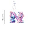 stitch acrylic cute keychain cartoon flat 2D stilt English letters ornament doll cartoon birthday gift halloween