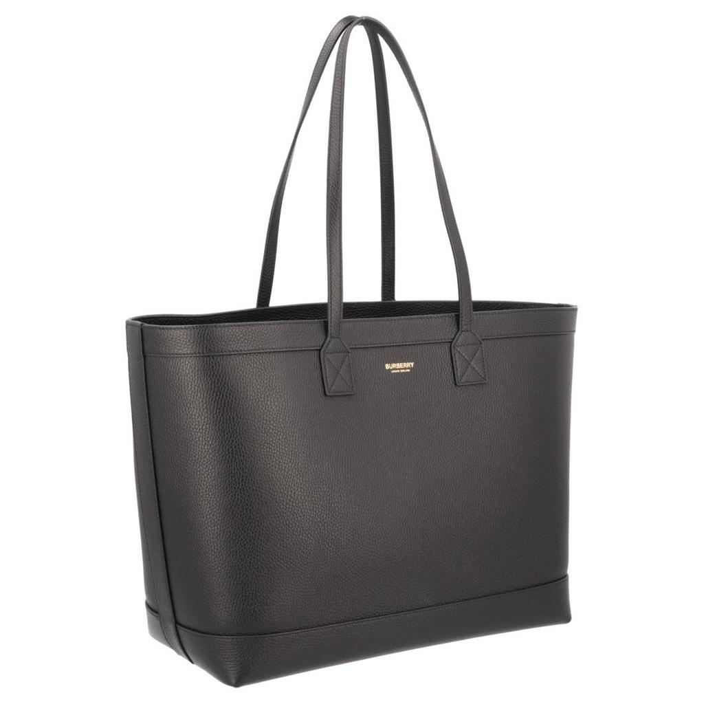 Burberry Letter Logo Open Closure Design Leather Tote Bag Women Tote Bags Black 80840391
