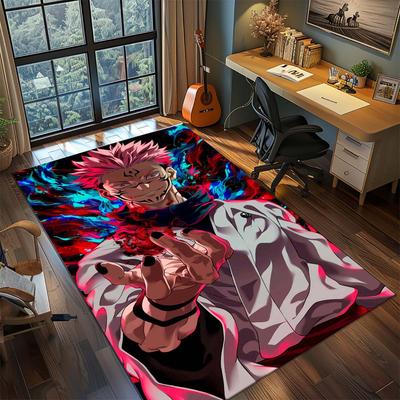 Jujutsu Kaisen Polyester Area Rug Anime Carpet Non Slip Living Room Bedroom Floor Decor -QJY