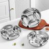 Multifunctional 304 Stainless Steel Kitchen Food Preparation Tray 5 Grid Fall-resistant Snack Tray Round Side Dishes Tray Fruit