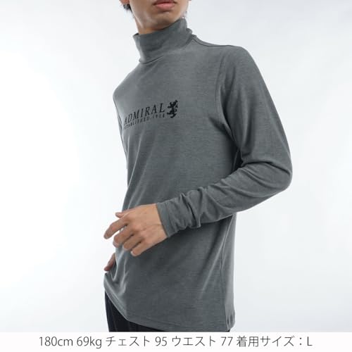 Admiral Golf Classic Soft Touch Long Sleeve Turtleneck Shirt ADMA484 Men's Gray