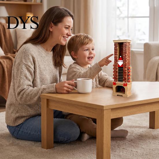 Holiday Countdown Gift 3D Printed Santa Fireplace Advent Calendar, 24-Day Christmas Ornament for Family Home Decor, Reusable Decoration Tabletop