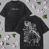 Vintage Anime Frieren Grafik Gewaschenes T-Shirt Frühling Sommer Herren Damen Baumwolle Lässig Übergroßes Tee Top