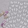 1 Piece 5D Retro Colorful Hand-painted Butterfly Nail Stickers Shell Light Butterfly Rhinestone Soft Relief Nail Art Stickers