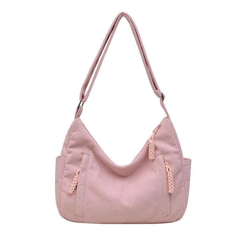 New Corduroy Bag Female Students Class Crossbody Bag Large Capacity Commuter Jane Tote Bag About Shoulder Bag
