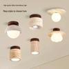 Retro Japanese Wabi-Sabi Style Ceiling Light: Yellow Hole Stone Design for Entrance, Hallway, Foyer, Balcony