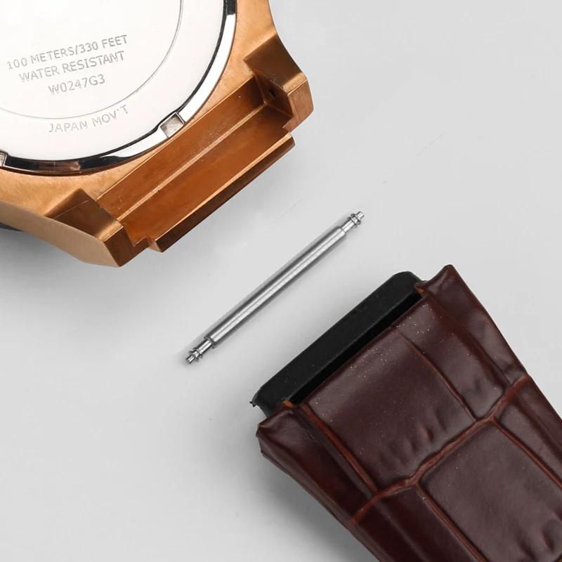 Классический 22 мм синий ремешок из натуральной кожи для часов GUESS W0040G3 W0247G3 — фото 5