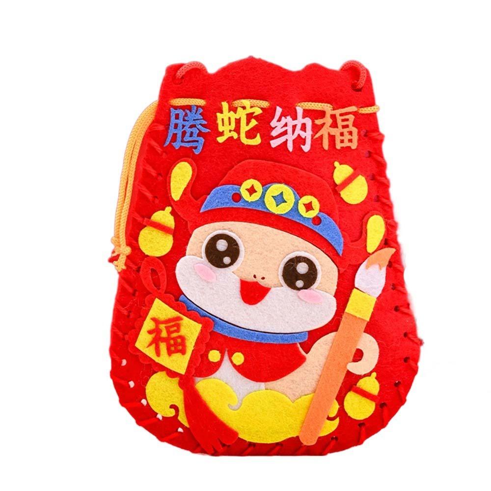 Traditional Snake Pattern Hnadbag Non-woven Fabric New Year Blessing Bag  New Year