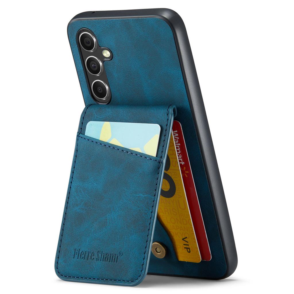 Para Samsung Galaxy S23 FE Capa de Celular Porta Cartões Anticolisão PU+TPU