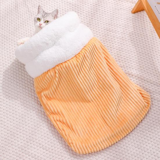 Katzen-Schlafsack Gemütliche Winter-Katzenhöhle Bett Weicher Plüsch Katzen-Sack Warmer Haustier-Tunnel Versteck Beruhigendes Bett für Wohnungskatzen Kätzchen