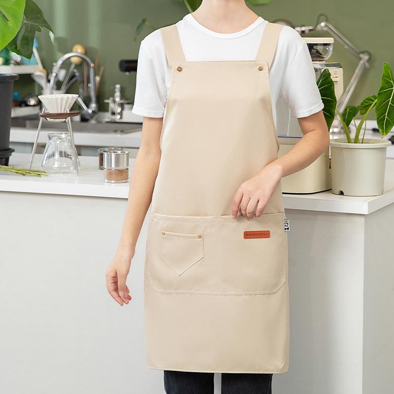 Custom Logo Waterproof Apron for Kitchen, Catering, and Coffee Shop Waitstaff
