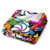 Super Warm BlanketKids Adult Camping Cartoon Cute Doodle Throw Blanket Flannel Bedspread For Outdoor Novelty Sofa Bed Cover