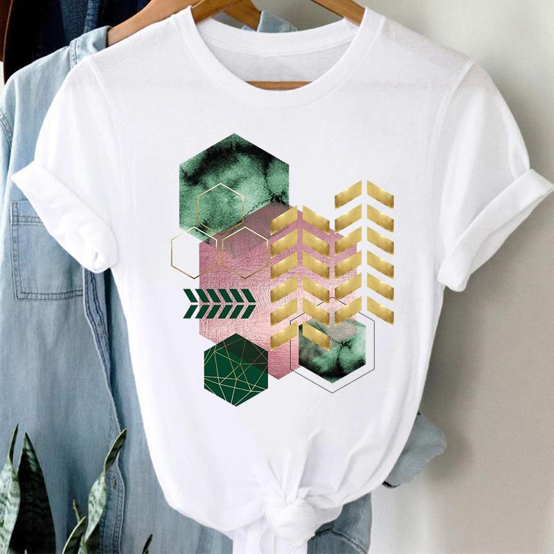 Watercolor Women Print Tee Top Summer Lovely Style Cute Sweet Fashion T-shirt Short Sleeve Lady Female Clothing Casual Graphic T-shirt