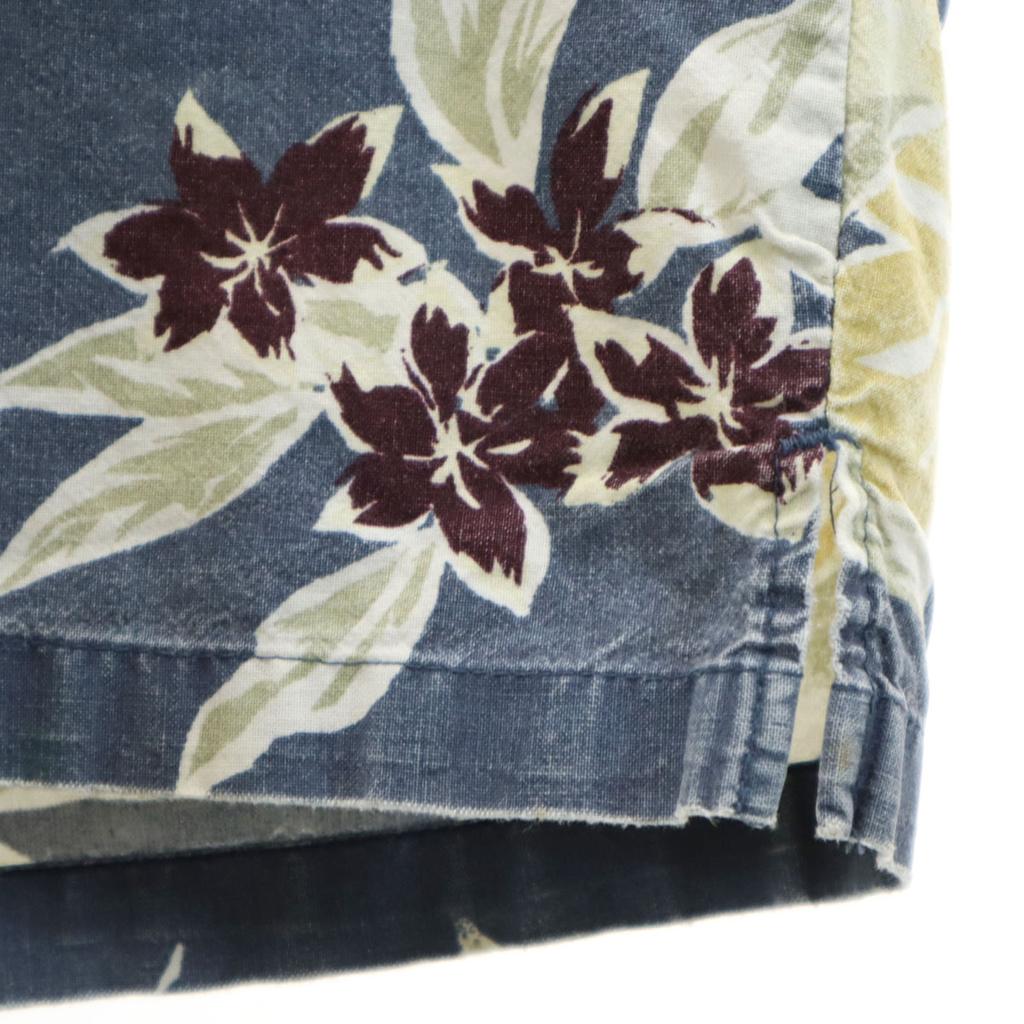 Cherokee Floral Short Sleeve Aloha Shirt L Navy Men's Used