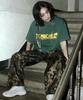 Deumakeu M Real Street Color Stitch Wide Cargo Track Pants Camouflage