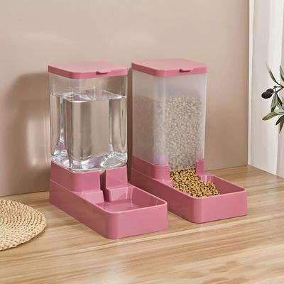 Automatic Pet Feeder And Water Dispenser Set 3.8L Capacity Food Bowl Water Drinker Pet Feeding Station for Small Medium Dog Cat Puppy
