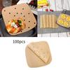 Air 100pcs Square Fryer Paper Disposable Non Stick Bake Steamer Parchment Liner