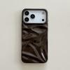 Coffee Color 3D Water Ripple Pattern Phone Case For iPhone 17 16 15 14 13 12 11 Pro Max Soft Shockproof Silicone Cover Girls