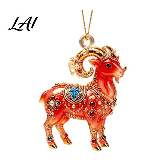 Durable Acrylic Ornament Goat Christmas Tree Pendant Hanging Ornament Not Easy To Fade Decorative Charms for Holiday And Car Decoration