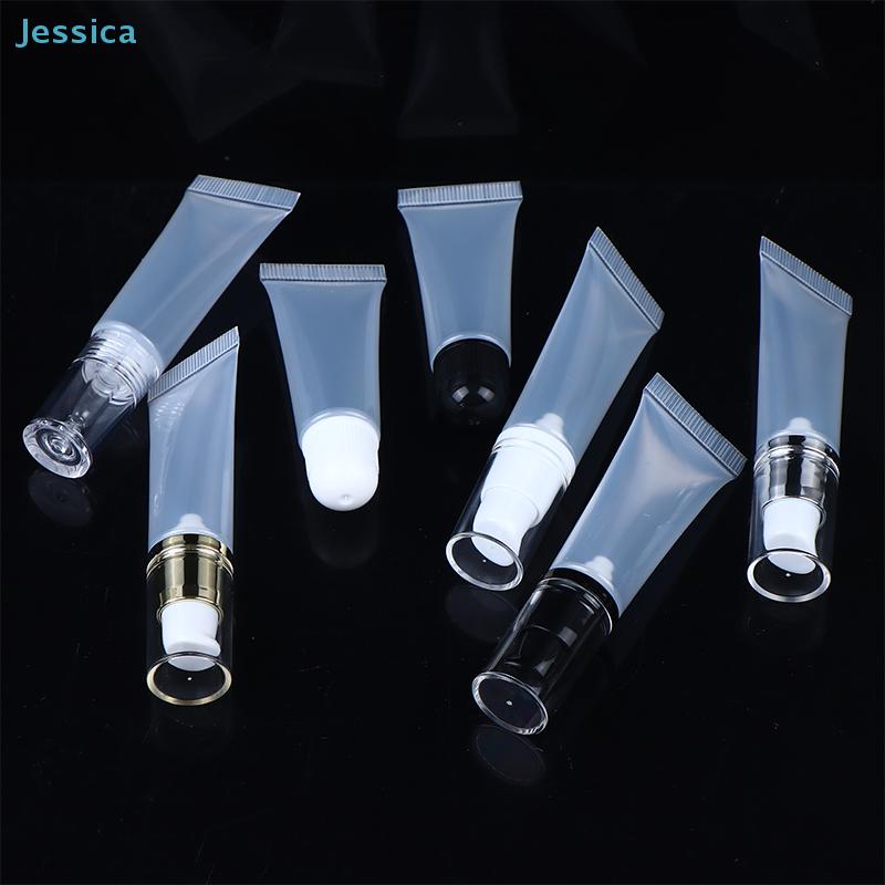 10ml Empty Transparent Clear Squeeze Tubes| Refillable Cosmetic Containers with Assorted Color Caps