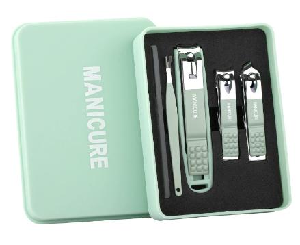 Portable Durable Stainless Steel 5 in 1 Professional Nail Clippers Kit Women's Personal Care Manicure Set with Box