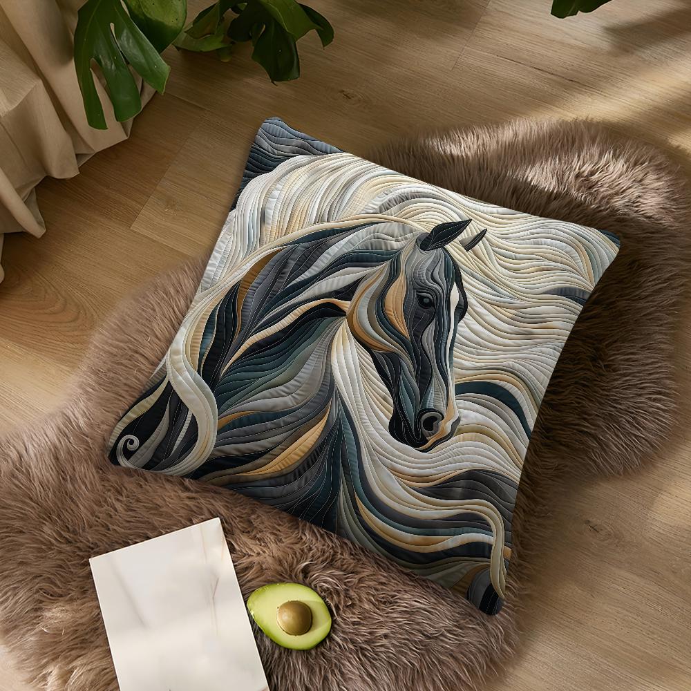 Horse cushion Fashion cover Pillowcase cool DoubleSided Printing Sofa Cushion Bedroom Bedside PillowCover