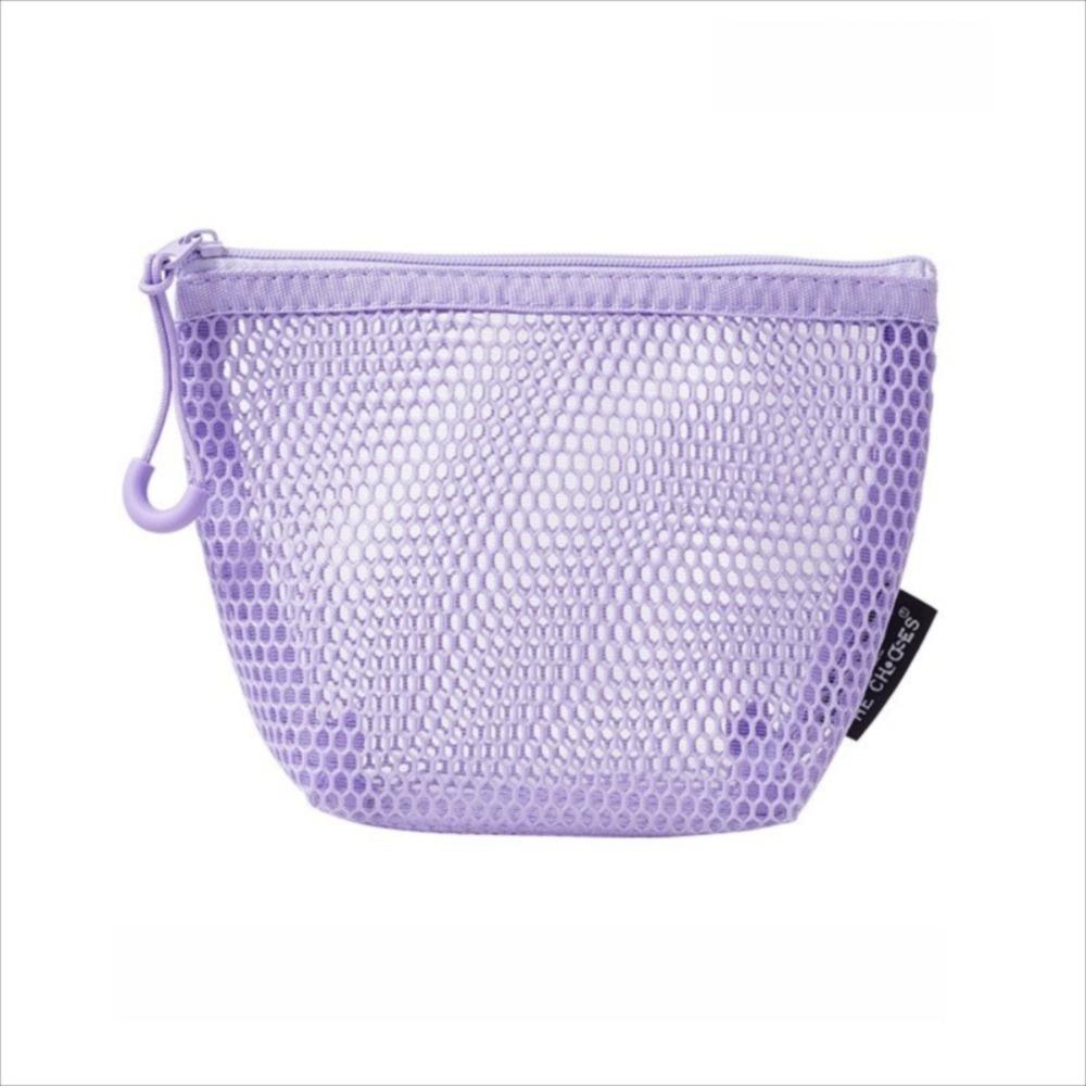Mesh Cosmetic Bag Dopamine Sundries Storage Pouch Portable Zipper Coin Purse  Travel