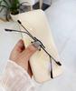 Polygon Shape Rimless Glasses Women Blue Light Blocking Frame Eyeglasses For Women Vintage Retro Men'S Glasses