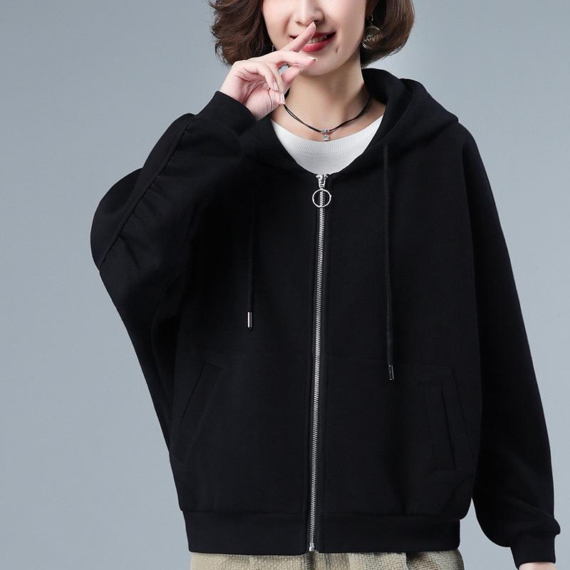 

Женский повседневный кардиган-худи большого размера - Модный и элегантный стиль весна/осень 2024 M (recommended below 110 jin) чёрный