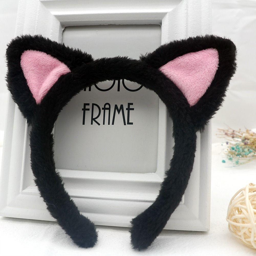 Plush Ears Hairband Costume Hair Hoops Cute Cat Ears Headband  Adults Kids