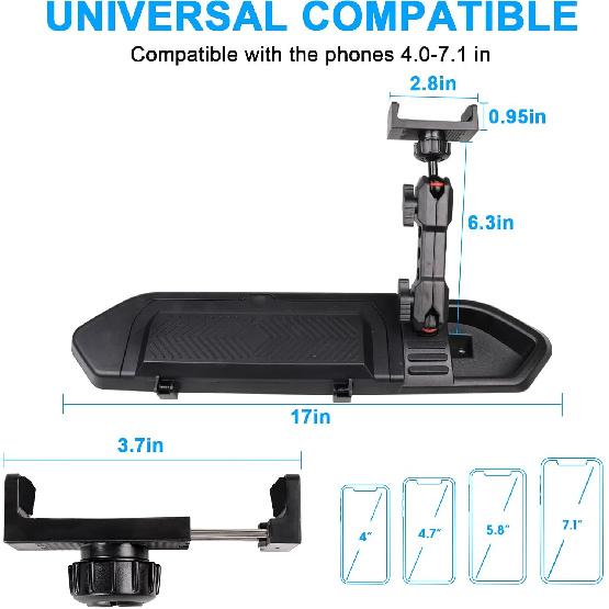 BESTAOO Car Phone Mount Compatible with 2018      Jeep Wrangler JL JLU & Gladiator JT, Multi-Mount Car Phone Holder Dash Tray System Kit with Cover