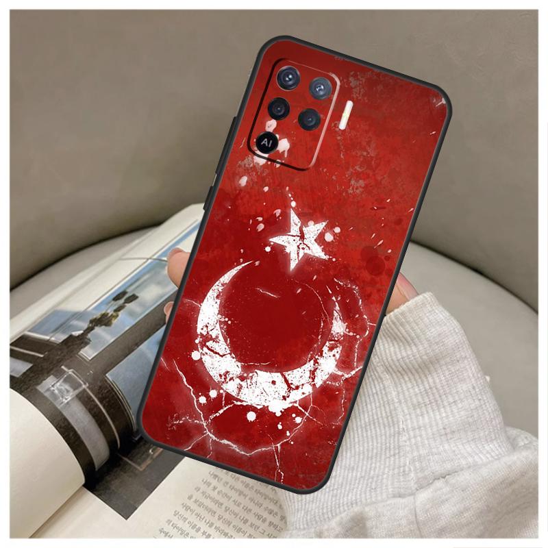 Turkey Turkish Flag For OPPO A79 A58 A78 A98 A15 A16 A76 A96 A17 A77 A52 A72 A5 A9 A94 A74 A57S A53S A54S Case