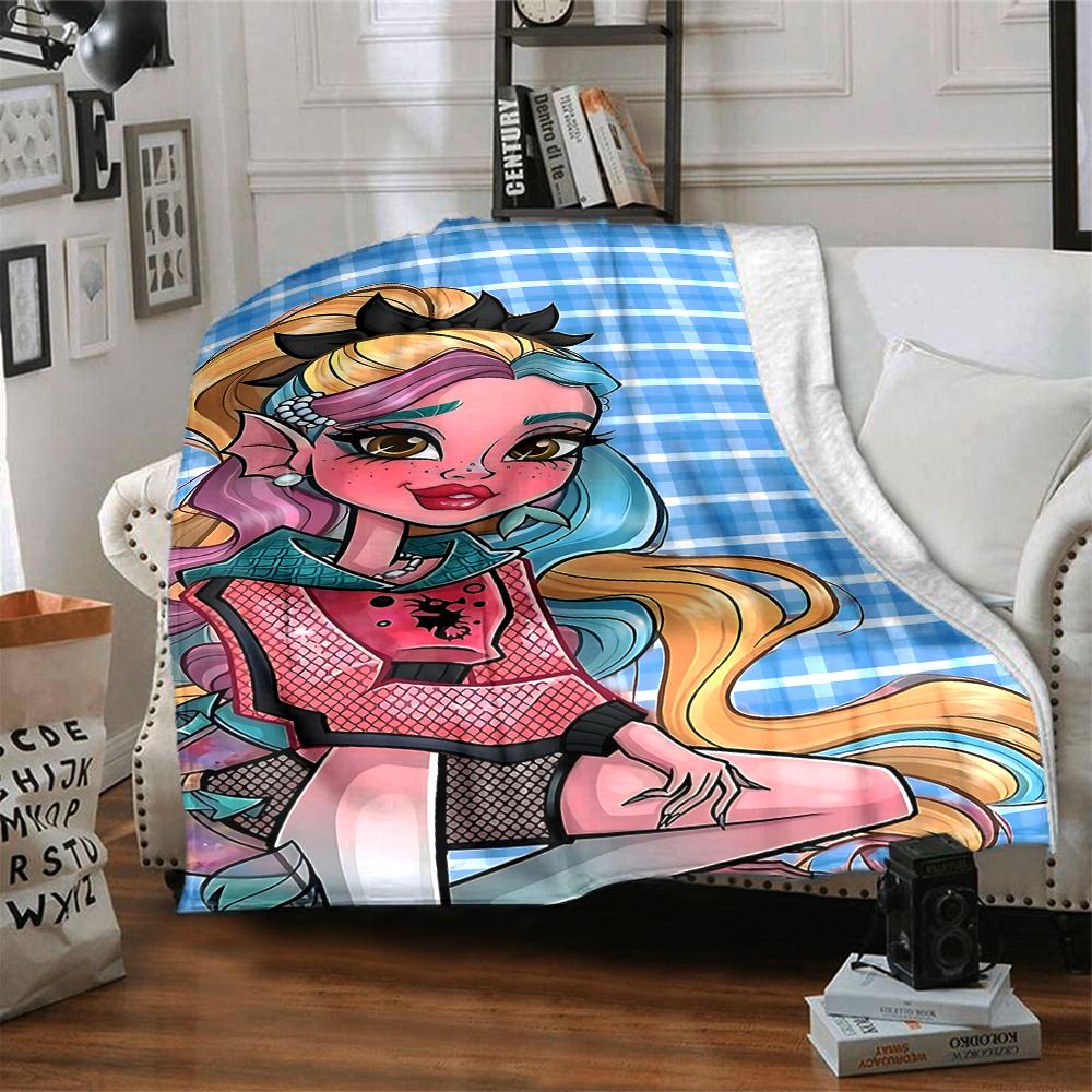1Pc Monster High Creatures Blanket For Couch Bed Plush Cozy Fuzzy Blanket Super Soft Warm Blankets For Fall And Winter 091829