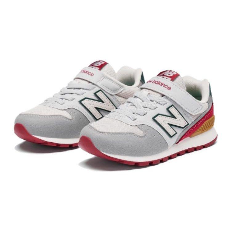 New Balance Kids' 996 Bungee Lace Grey/Beige/Red YV996JQ3