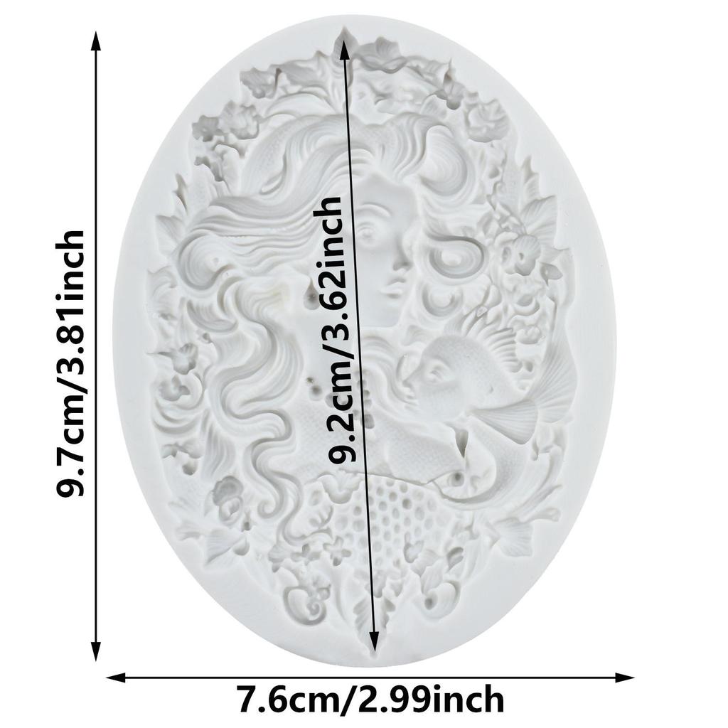 Mermaid Princess Silicone Molds Mermaid Princess Fondant Mold Cake Decorating Tools Cupcake Topper Candy Chocolate Gumpaste Mold