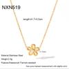 Ins Diamond-set Fashion Light Luxury Love Four-leaf Flower Petal Necklace Stainless Steel-plated 18k Gold Waterproof Jewelry
