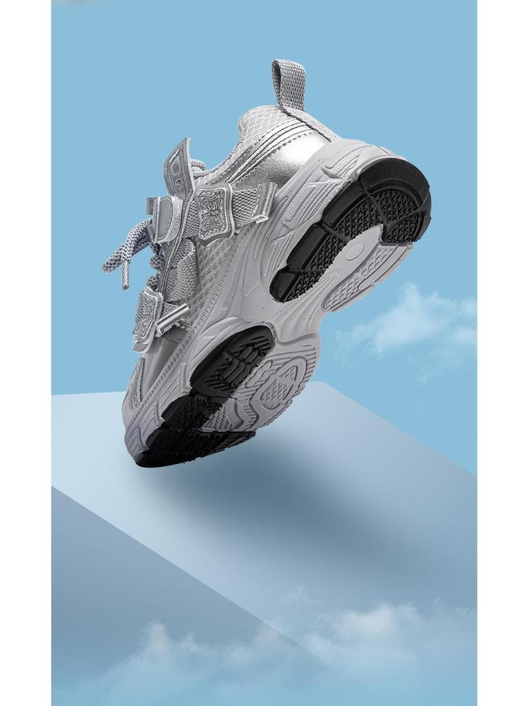 Happy Bear Girls' Double Mesh Spring & Autumn Dad Shoes - Breathable Casual Sneakers for Campus Sports