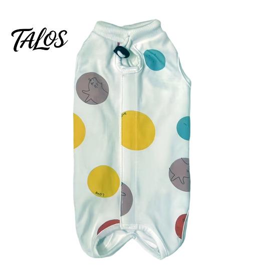 Skin-friendly Cat Clothing Recovery Suit, Soft Cotton Clothing, Cute Cartoon Print Four-Leg Clothes, Easy Buckle Clothes After Surgery Apparel