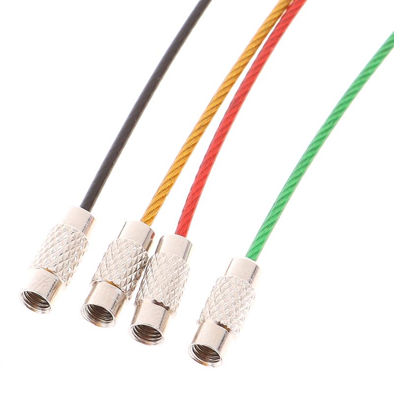 10ks Přívěsek na klíče z nerezové oceli Lanko Drát Kabelová smyčka Šroubovací zámek Zámek Gadget Ring