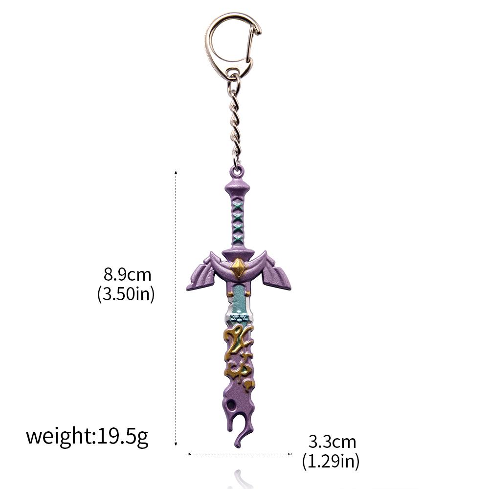 13CM Zeldas Master Sword Model Keychain Breath of The Wild Metal Pendant Keychain for Men Women Car Bag Jewelry Gift