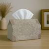 1pc, 2d Flat Printing, Tissue Box Tissue Box Holder, Minimalist Mandala Design- Floral Line Art Style, Sturdy Polyester Material, Versatile Napkin Dis
