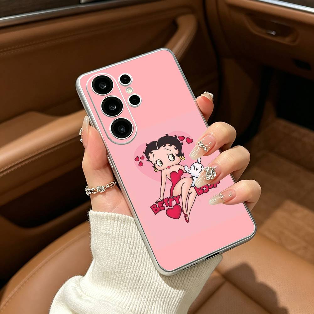 B-Betty Cute B-Boop Phone Case For Samsung S25,S24,S21,S22,S23,S30,Ultra,S20,Plus,Fe,Lite Transparent Cover