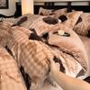 Bubble Milk Fleece Four-Piece Set Thickened Warm Coral Fleece Quilt Cover Flannel Bedding Fleece Sheets