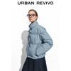 UR 2025 Women's Casual Plaid Stand-Collar Loose Down Jacket
