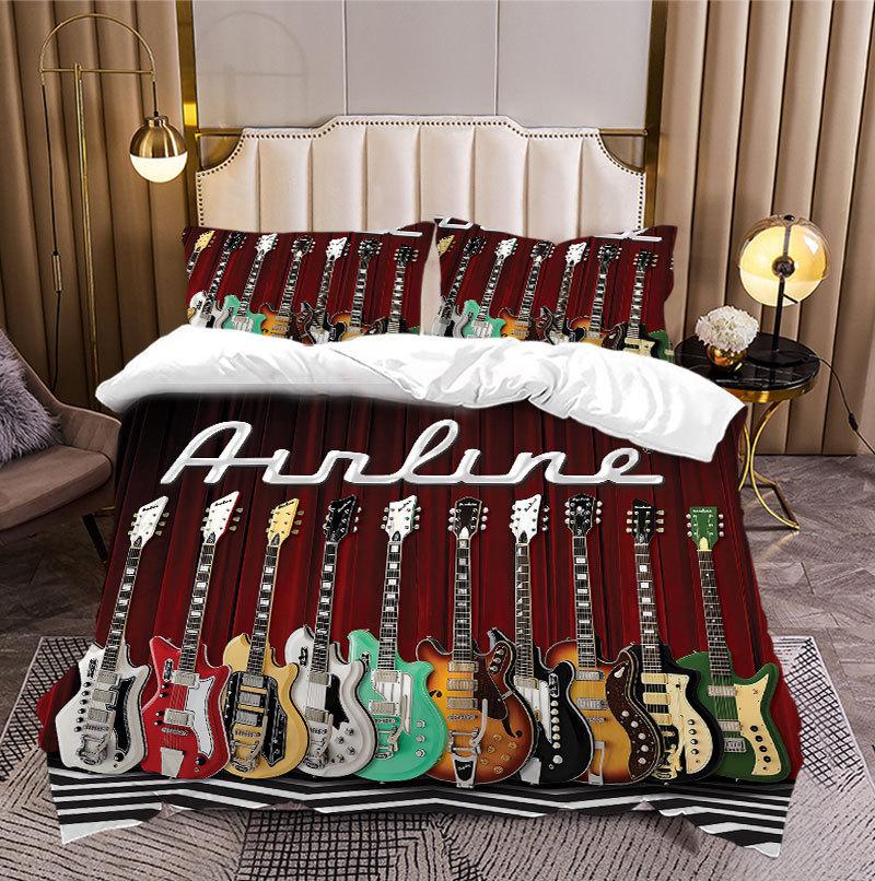 Kolorowa Nuta Muzyczna Gitara Drukowana 3D Pościel Przytulna Miękka Poszewka na Kołdrę Rozmiar Królewski Królowej Bliźniaczy Prezent Urodzinowy do Wystroju Sypialni