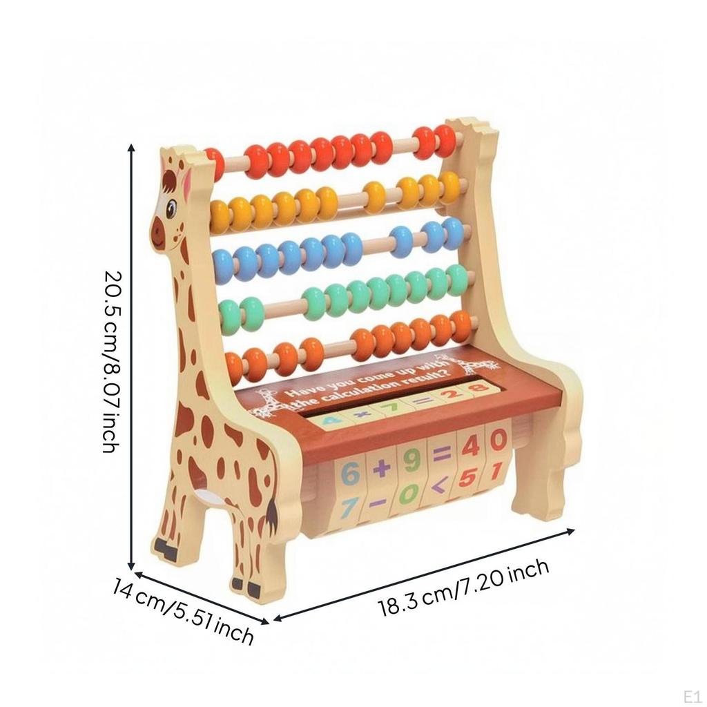 Giraffe Abacus Rotating Number Cylinder Preschool Math Printed Numbers Practice Rack for